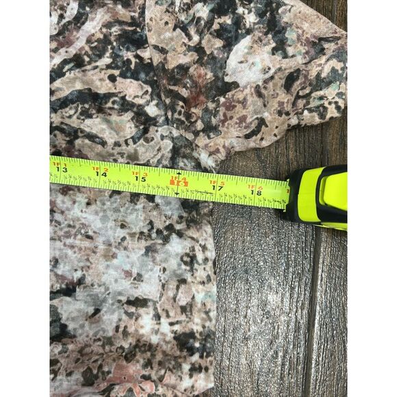 LOGO LORI GOLDSTEIN PINK GRAY FLORAL WATERCOLOR ASYMMETRICAL LIGHT TUNIC TOP XS - Picture 12 of 16